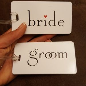 Pair of honeymoon luggage tags